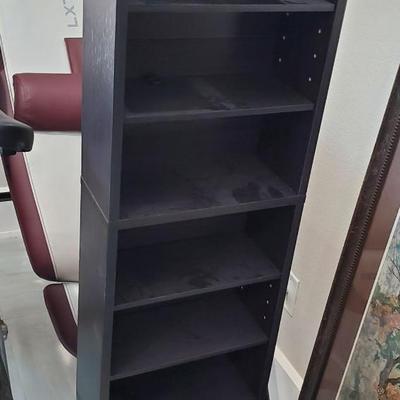 Black book shelf / DVD holder - tall and narrow