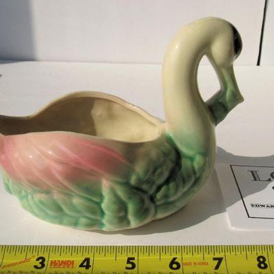 Vintage Pottery Swan Planter