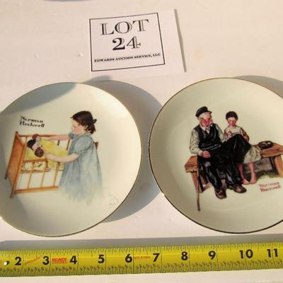 2 Small Norman Rockwell Plates