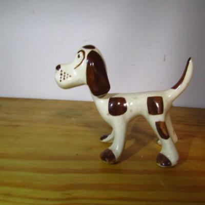 Vintage Hand Painted Ceramic Hound Dogs- One is Bobble Head