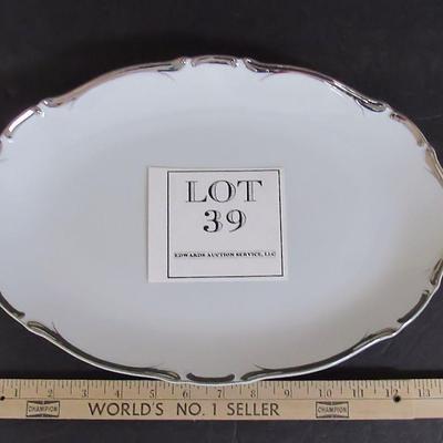 Large Vintage Starlight Pattern Fine China Platter