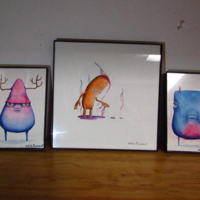 Three Framed Artwork Pieces by Nicholas Pecoraro
