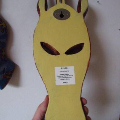 Two Giraffe Figural Masks for Wall Hanging