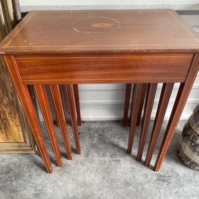 Set of federal period nesting tables / dainty tapered legs