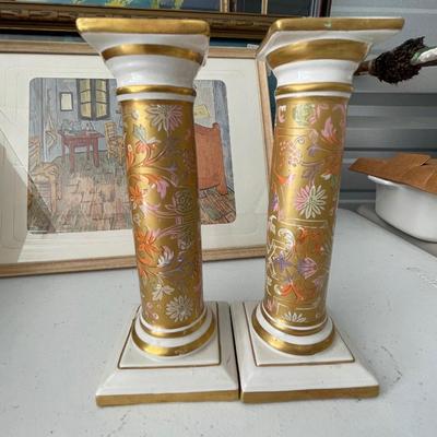 Italian Mottahedeh candle sticks