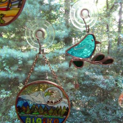 Collection of Colorful Window Hangings- Some Stained Glass