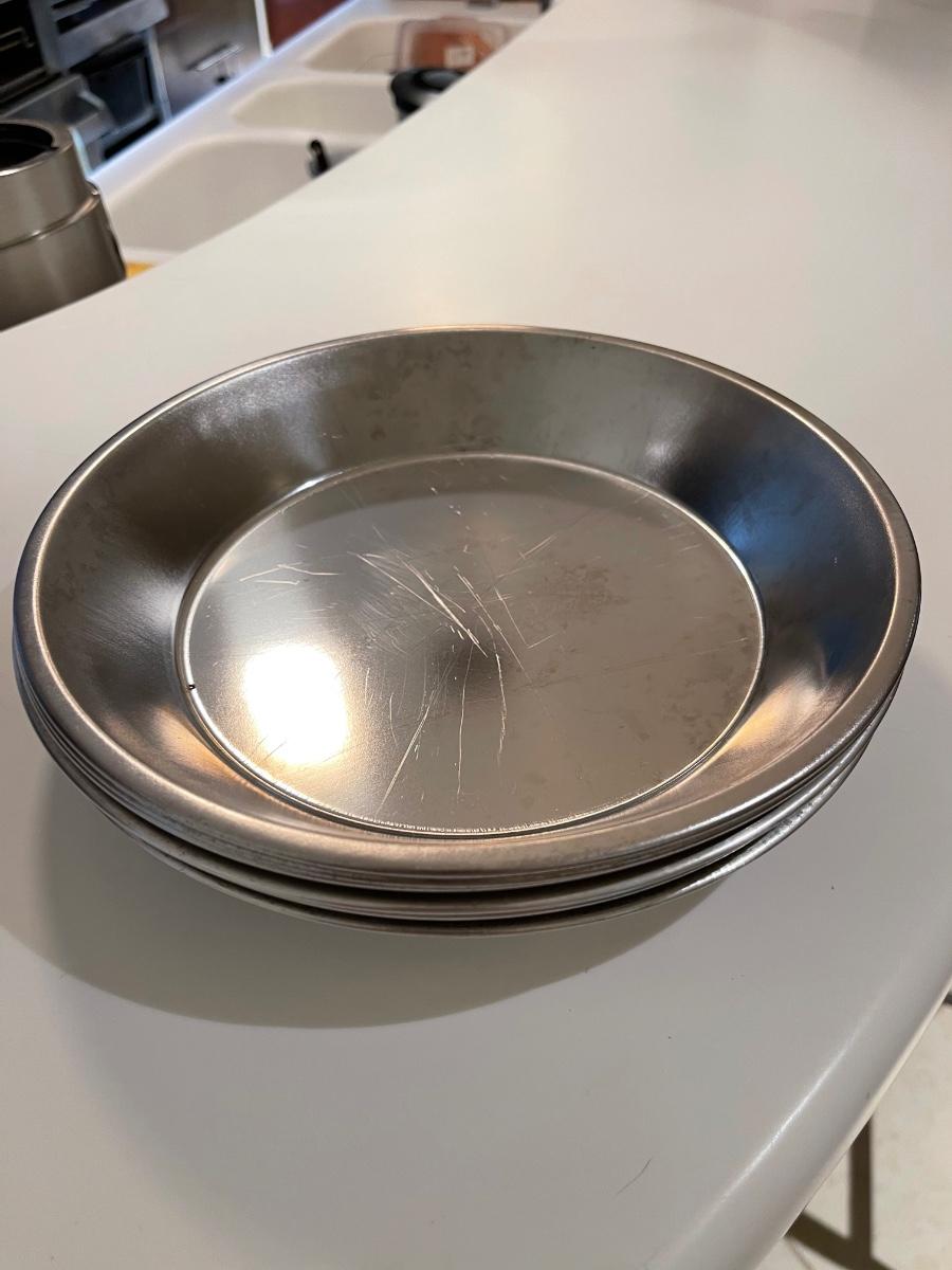 Six Vintage Aluminum Pie Plates