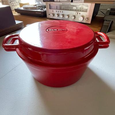 Crofton Red cast iron & enamel stock pot - combo griddle - New in Box