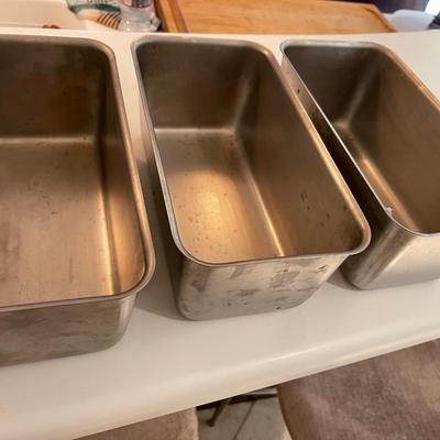 Set of Five Commercial Vollrath NSF Stainless Steel Bread Baking Pans