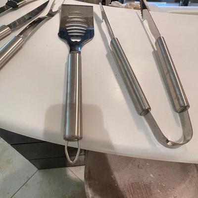 Vintage All Clad Stainless Steel Commercial 5 Piece BBQ Tool Set