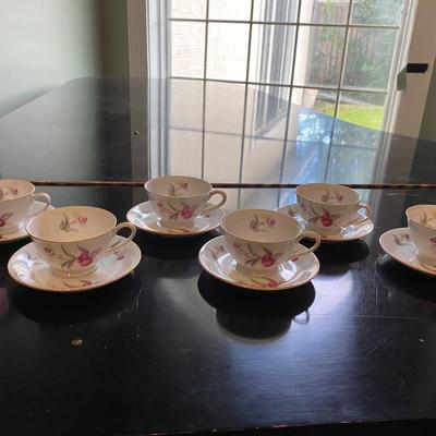 Set of 6 vintage cups and saucers, Ucagco china, Radiance pattern