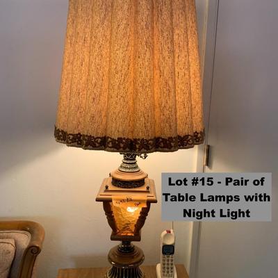Pair of Table Lamps with Lantern Light