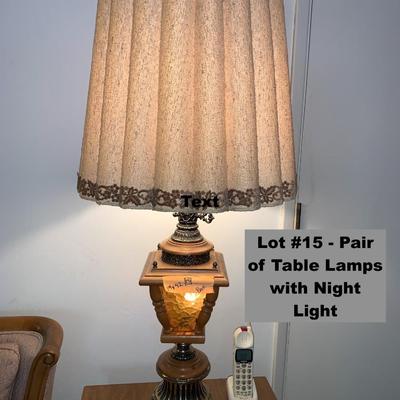 Pair of Table Lamps with Lantern Light