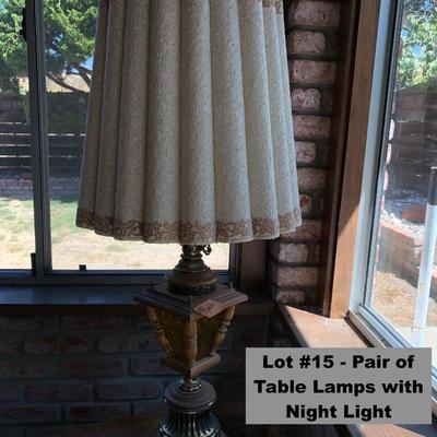 Pair of Table Lamps with Lantern Light