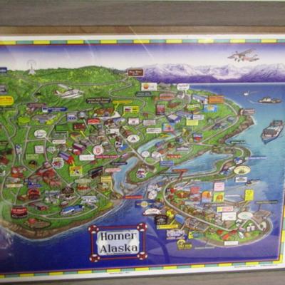 Framed Map of Homer, Alaska