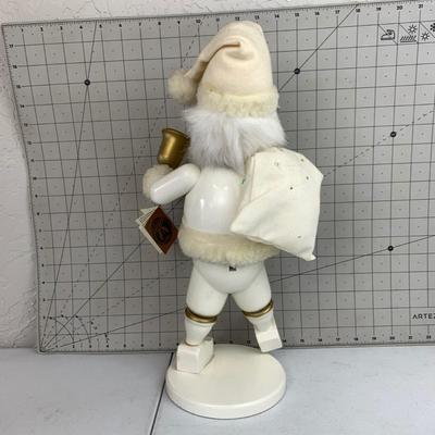 #72 Ulbricht Santa Claus In White Nutcracker With Hole For Incense 