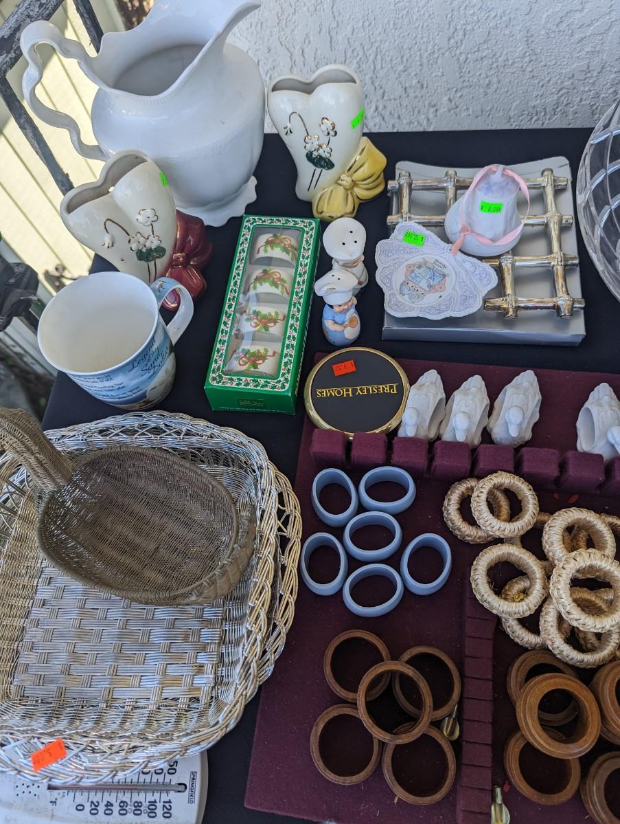 Napkin Rings Baskets Pitcher