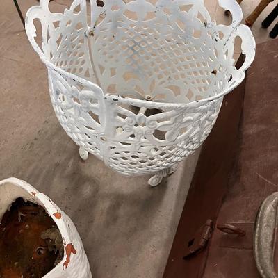 White pot for outside