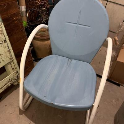 vintage metal patio chair