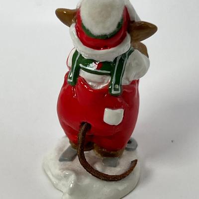 Wee Forest Folk Skier Mouse MS-09 Red