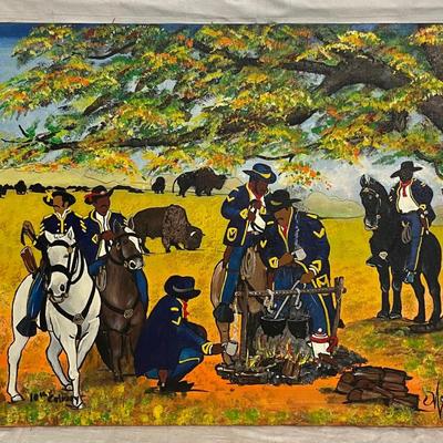INV #103: Maurice Cook original painting, "10th Cavalry", H 16" x W 20"