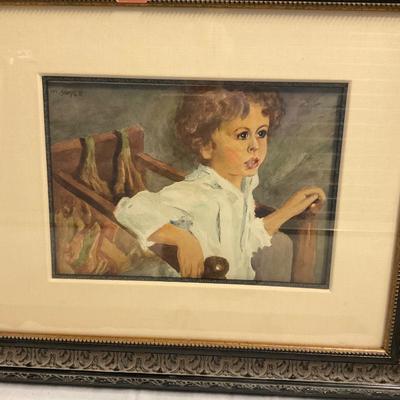 INV #16: Moses Soyer, Boy Seated in Chair, H 11" x W 15"