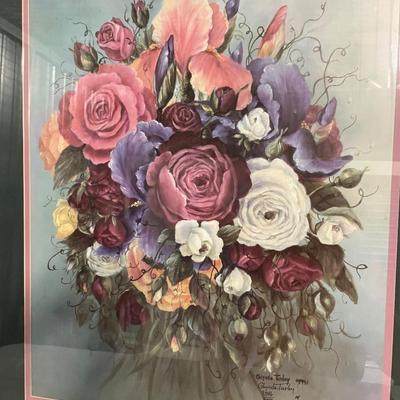 INV #56: Glynda Turley floral bouquet, 1991, H 20" x W 15"