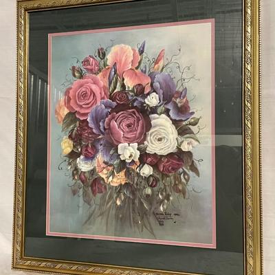 INV #56: Glynda Turley floral bouquet, 1991, H 20" x W 15"