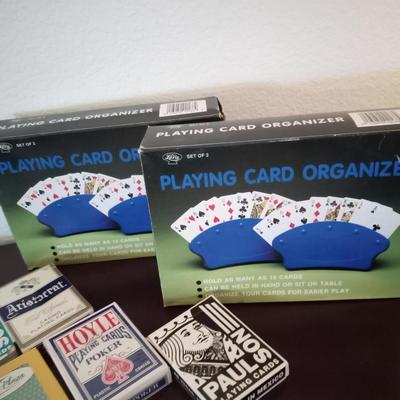 LOT 110  FORMER CASINO DECKS OF CARDS AND 2 CARD ORGANIZERS (1st Bdr)