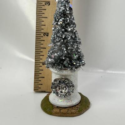 Wee Forest Folk ceramic path Handmade siver mini Chritsmas tree