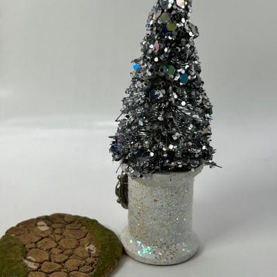 Wee Forest Folk ceramic path Handmade siver mini Chritsmas tree