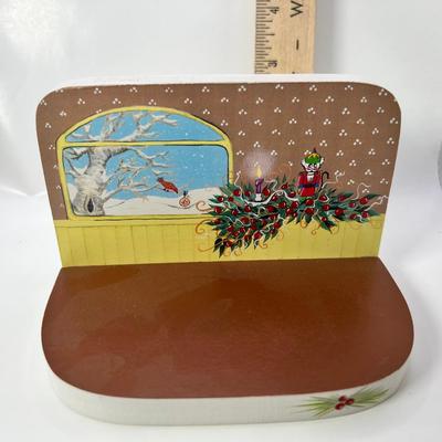 Laminated Wooden background for Wee Forest Folk Christmas Window