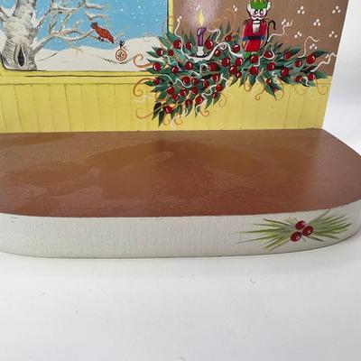 Laminated Wooden background for Wee Forest Folk Christmas Window