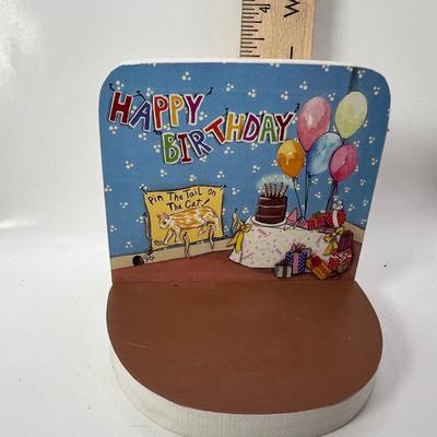 Laminated Wooden background for Wee Forest Folk Happy Birthday