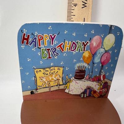 Laminated Wooden background for Wee Forest Folk Happy Birthday
