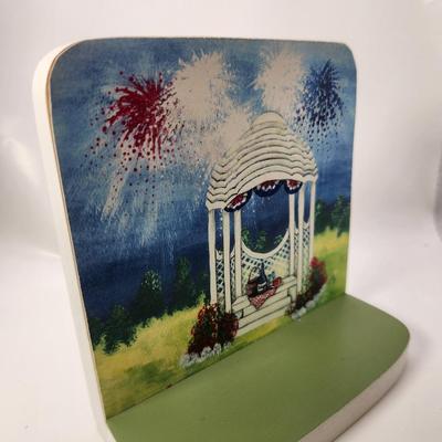 Laminated wooden background for Wee Forest Folk  July 4th  Gazebo