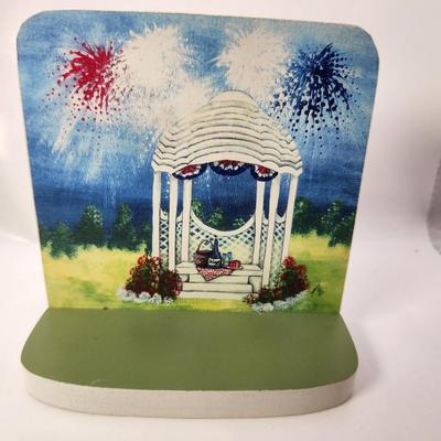 Laminated wooden background for Wee Forest Folk  July 4th  Gazebo