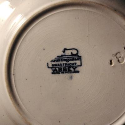 Abbey Blue Petrus Regout Maastricht Plate Circa 1929-1931