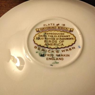 Vintage Alfred Meakin Audubon Birds of America "Bewick's Wren" Cup/Saucer Set Ca 1941