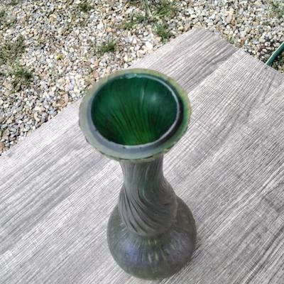 Kralik Neptune Sea Urchin Iridescent Vase 8" Circa 1900-1905