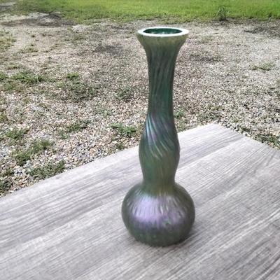Kralik Neptune Sea Urchin Iridescent Vase 8" Circa 1900-1905