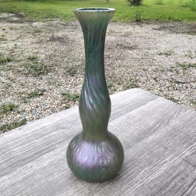 Kralik Neptune Sea Urchin Iridescent Vase 8" Circa 1900-1905
