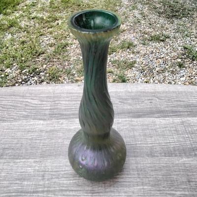 Kralik Neptune Sea Urchin Iridescent Vase 8" Circa 1900-1905