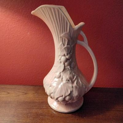 Ewer Shaped Salmon Colored McCoy Vase Circa early 1940's