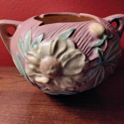 Roseville Peony Pink Rose Bowl - #427-4 Circa 1942