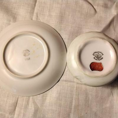 Vintage Lefton China Hand Painted Heritage Roses Motif Teacup & Saucer with Gold Accents