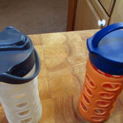 Collection of Lifefactory Water Bottles with Silicone Grips