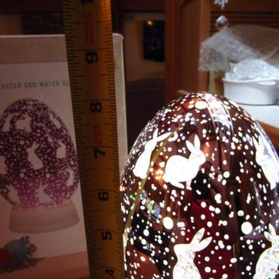 Acrylic Egg Shaped Light-Up Water Globe- Battery Operated