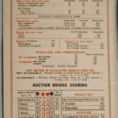 1930's AMOCO Advertising Bridge & Gin-Rummy Rue Card