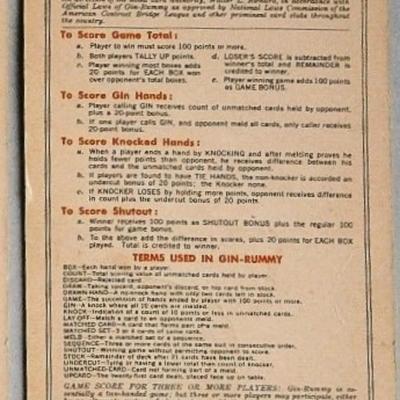 1930's AMOCO Advertising Bridge & Gin-Rummy Rue Card